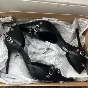 Steve Madden Black Studded Pointed-Toe Stiletto Heels